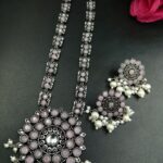 Bulk 24 Oxidized Stone & Pearl Work Traditional Necklace Set | Elegant Best Party Wear Jewelry for Women - "Baby Pink"