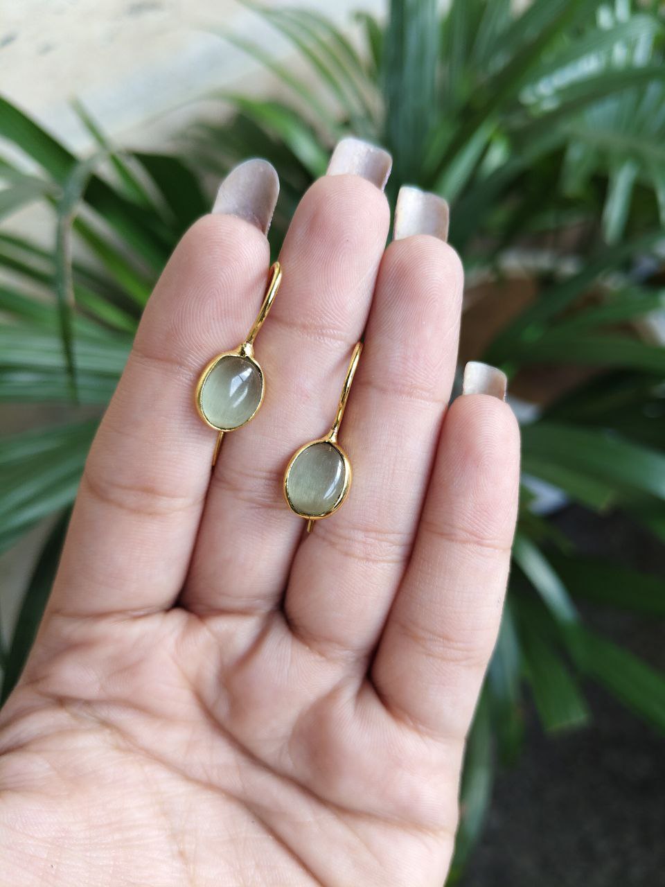 Gold Plated Hook Dangler Earrings | Stone Western Look Jewelry 1 Gold Plated Hook Dangler Earrings | Stone Western Look Jewelry