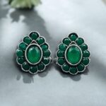 Bulk 80 Stylish Oxidized Toe Ring | Silver Replica Ethnic Stone Work Amazing Jewelry for Women - "Green"