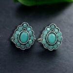 Bulk 82 Stylish Oxidized Toe Ring | Silver Replica Ethnic Stone Work Amazing Jewelry for Women - "Mint"