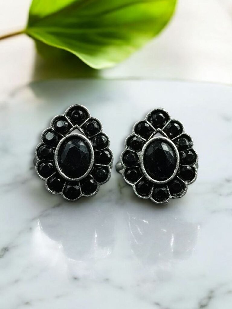 Stylish Oxidized Toe Ring | Silver Replica Ethnic Stone Work Amazing Jewelry for Women