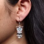 Trendy Owl Hook Earrings | German Silver Ethnic Dangler Stone Best Jewelry for Everyday Style