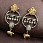 Bulk 42 Ethnic Nandi Dangler Earrings | Two-Tone Circle Design with Stone & Pearl Work Unique Jewelry - "Baby Pink"