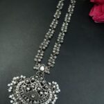 Bulk 116 Traditional Floral Art Necklace | Silver Replica Ethnic Stone & Pearl Work Perfect Jewelry for Women - "White"