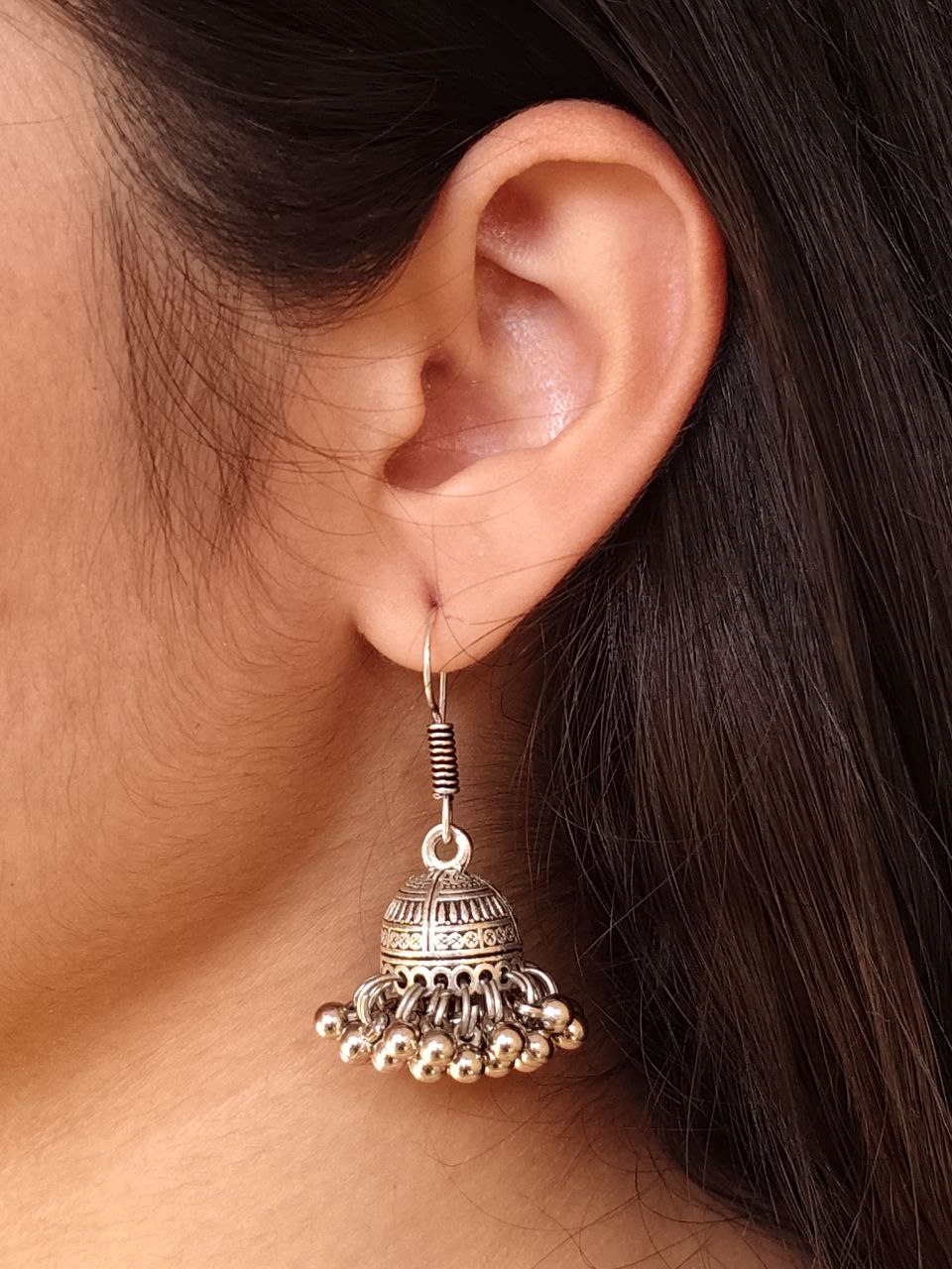 Traditional Ghungroo Jhumka Earrings | Ethnic Best Hook Danglers Jewelry for Women 1 Traditional ghungroo jhumka earrings with hook danglers for women, perfect ethnic jewelry.