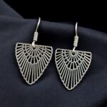 Designer German Silver Earrings | Hook Dangler Unique Jewelry