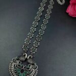 Bulk 164 Traditional Peacock Design Necklace | Oxidized Silver Replica Stone Work Amazing Jewelry - "Green"