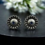 Bulk 156 Vintage Look Flower Design Toe Ring | Oxidized Silver Replica Stone Work Best Jewelry for Women - "Blue"