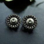 Bulk 160 Vintage Look Flower Design Toe Ring | Oxidized Silver Replica Stone Work Best Jewelry for Women - "White"