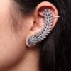 Oxidized Leaf Earcuff | Silver Replica Ethnic Design Unique Handmade Jewelry For Girls 11 Oxidized leaf earcuff in silver replica finish handmade ethnic jewelry for girls.