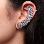Oxidized Leaf Earcuff | Silver Replica Ethnic Design Unique Handmade Jewelry For Girls