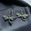 Oxidized Dragonfly Hook Earrings | German Silver Dangler Unique Jewelry for Women 6 Oxidized German silver dragonfly hook earrings
