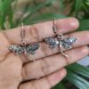 Oxidized Dragonfly Hook Earrings | German Silver Dangler Unique Jewelry for Women 5 Oxidized German silver dragonfly hook earrings