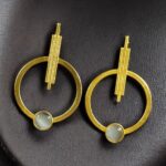 Bulk 74 Trendy Gold Plated Circle Stud Earrings | Fashionable Western Look Perfect Jewelry For Girls - "Grey"