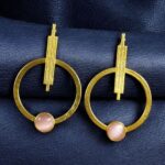 Bulk 80 Trendy Gold Plated Circle Stud Earrings | Fashionable Western Look Perfect Jewelry For Girls - "Baby Pink"