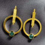 Bulk 84 Trendy Gold Plated Circle Stud Earrings | Fashionable Western Look Perfect Jewelry For Girls - "Blue"