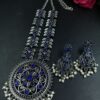 Oxidized Flower Necklace Set | Silver Plated Stone & Pearl Work Jewelry for Women 3 photo 2025 10 13 12 42 32 1
