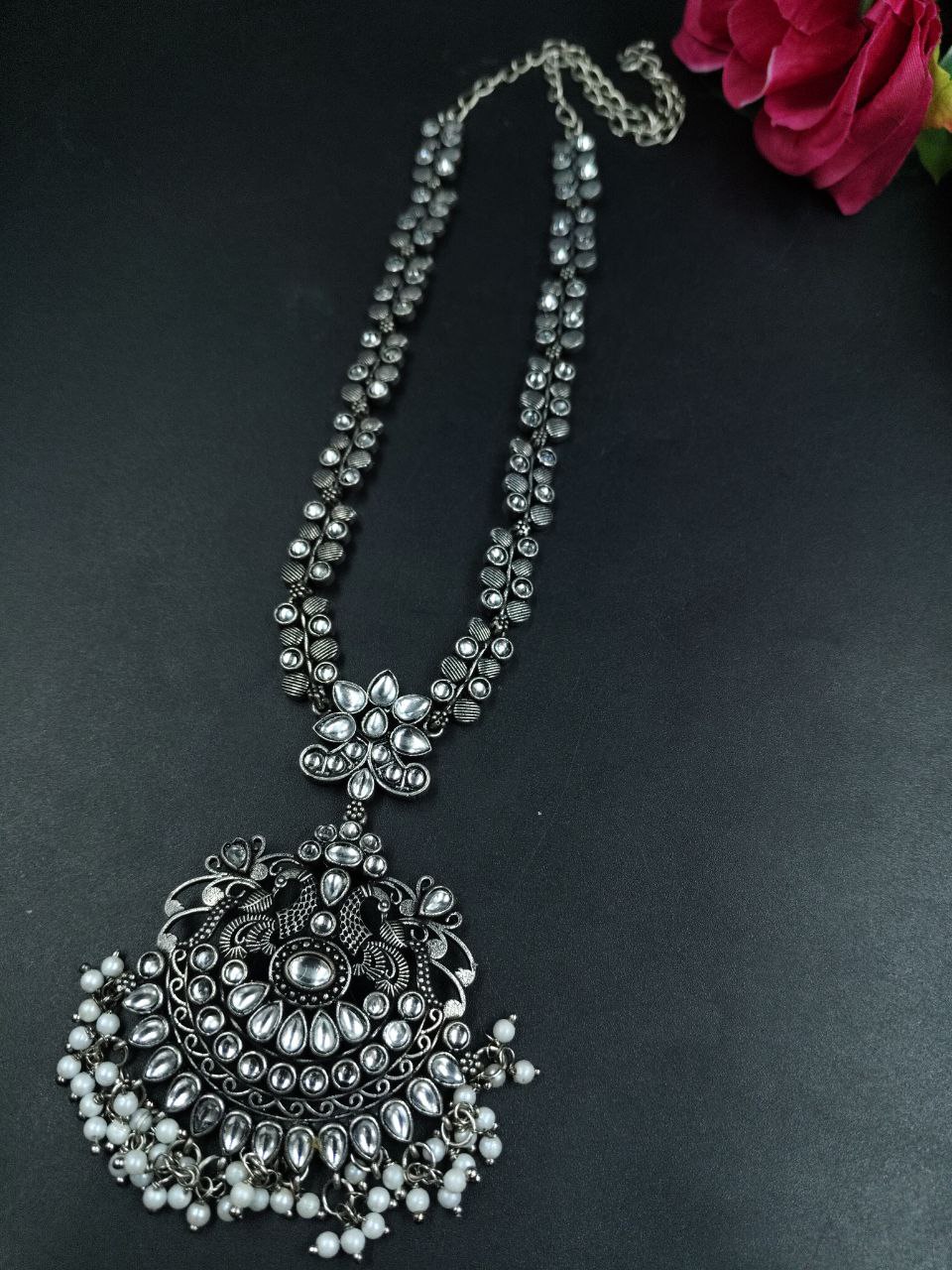 Designer Peacock Necklace | Stone & Pearl Work Ethnic Jewelry for Women 1 Designer Peacock Necklace | Stone & Pearl Work Ethnic Jewelry for Women