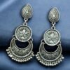Elegant Flower Dangler Earrings | German Silver Best Floral Art Jewelry 6 Elegant German silver flower dangler earrings with intricate floral art design