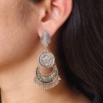 Elegant Flower Dangler Earrings | German Silver Best Floral Art Jewelry