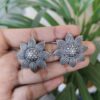 Trendy Oxidized Flower Stud Earrings | Silver Replica Daily Wear Best Jewelry 7 Trendy oxidized flower stud earrings in silver replica finish for daily wear