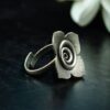 Trendy Adjustable Flower Ring | Oxidized Silver Replica Perfect Jewelry for Girls 9 Oxidized silver replica adjustable flower ring for girls, handcrafted ethnic jewelry design