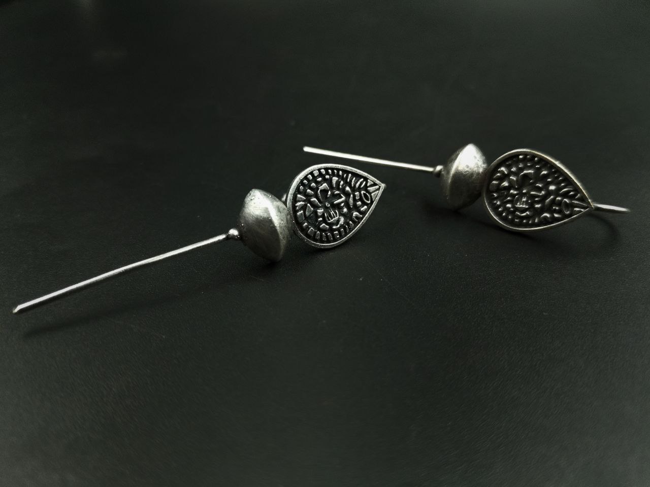 Unique Handcrafted Oxidized Earcuff | Silver Replica Ethnic Style Jewelry 5 Handcrafted oxidized silver replica earcuff with ethnic design