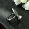Adjustable silver plated vintage look ring for women