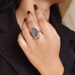 Adjustable Silver Plated Ring | Vintage Look alike Statement Jewelry for Women