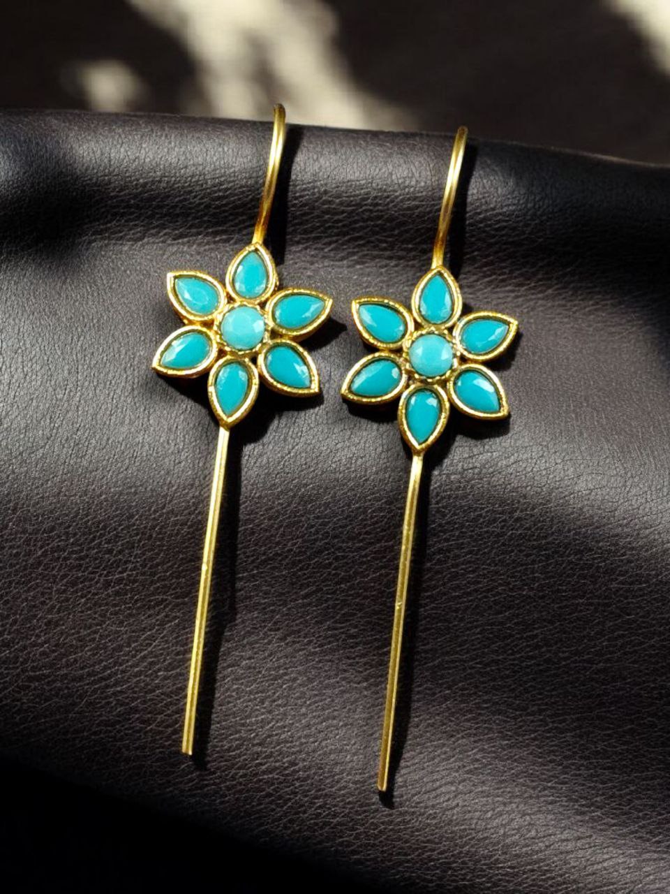 Designer Gold Plated Flower Earcuff | Elegant Stone Work for Daily Wear Perfect Jewelry For Girls 6 Gold plated flower earcuff with stone work