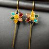 Designer Gold Plated Flower Earcuff | Elegant Stone Work for Daily Wear Perfect Jewelry For Girls 20 Gold plated flower earcuff with stone work