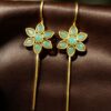 Designer Gold Plated Flower Earcuff | Elegant Stone Work for Daily Wear Perfect Jewelry For Girls 23 Gold plated flower earcuff with stone work