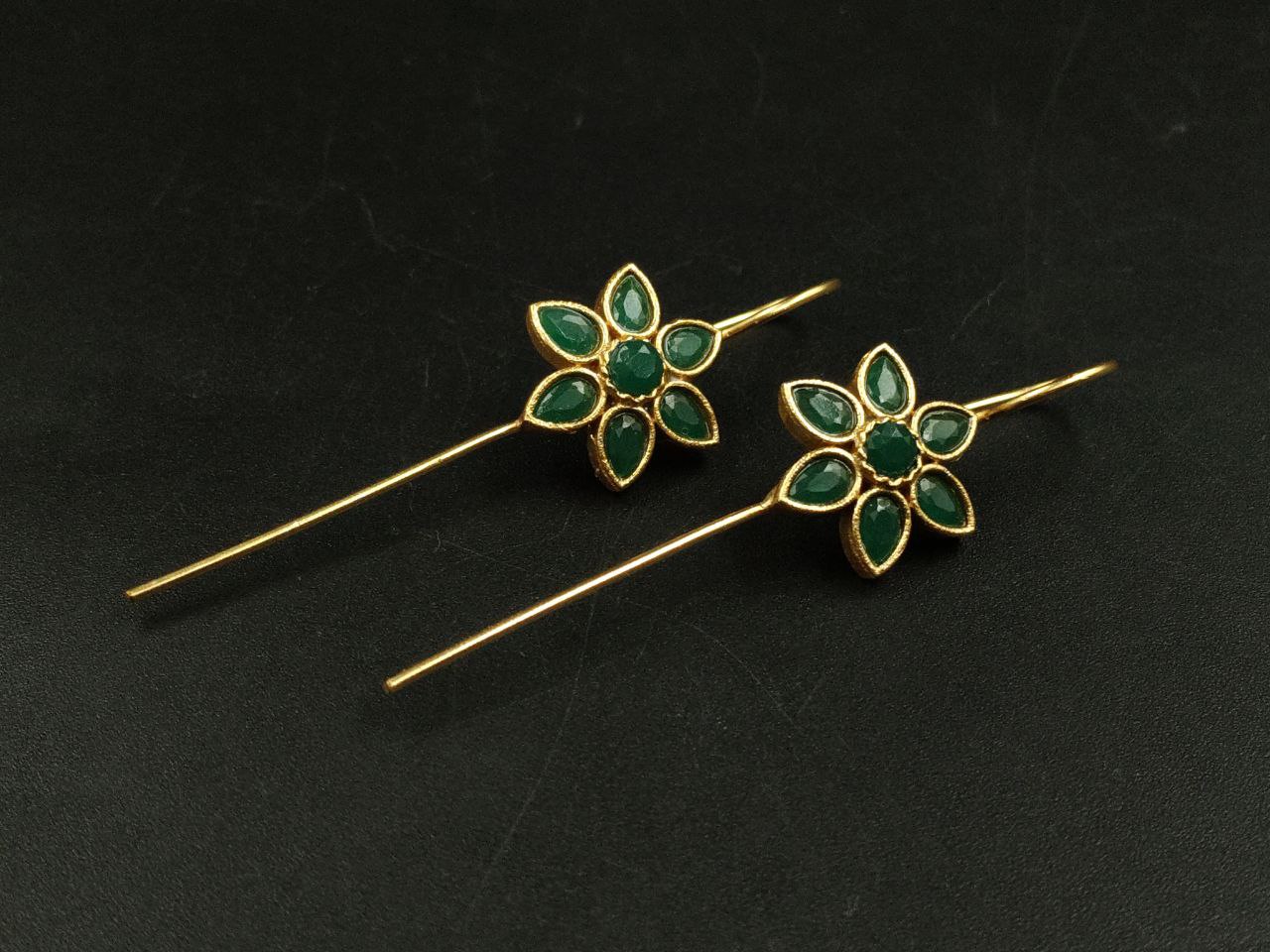 Designer Gold Plated Flower Earcuff | Elegant Stone Work for Daily Wear Perfect Jewelry For Girls 12 Gold plated flower earcuff with stone work