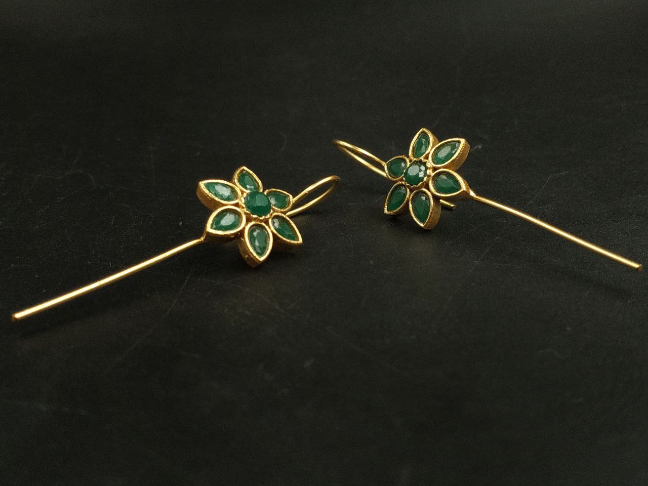 Designer Gold Plated Flower Earcuff | Elegant Stone Work for Daily Wear Perfect Jewelry For Girls 13 Gold plated flower earcuff with stone work