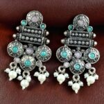 Bulk 90 Elegant Flower Design Earrings | German Silver Pearl & Stone Work Perfect Jewelry for Women - "Baby Pink-MInt"