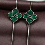 Bulk 78 Traditional Stone Earcuff | Oxidized Silver Plated Ethnic Jewelry Best Gift For Her - "Green"