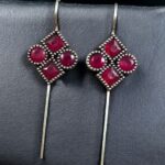 Bulk 80 Traditional Stone Earcuff | Oxidized Silver Plated Ethnic Jewelry Best Gift For Her - "Red"