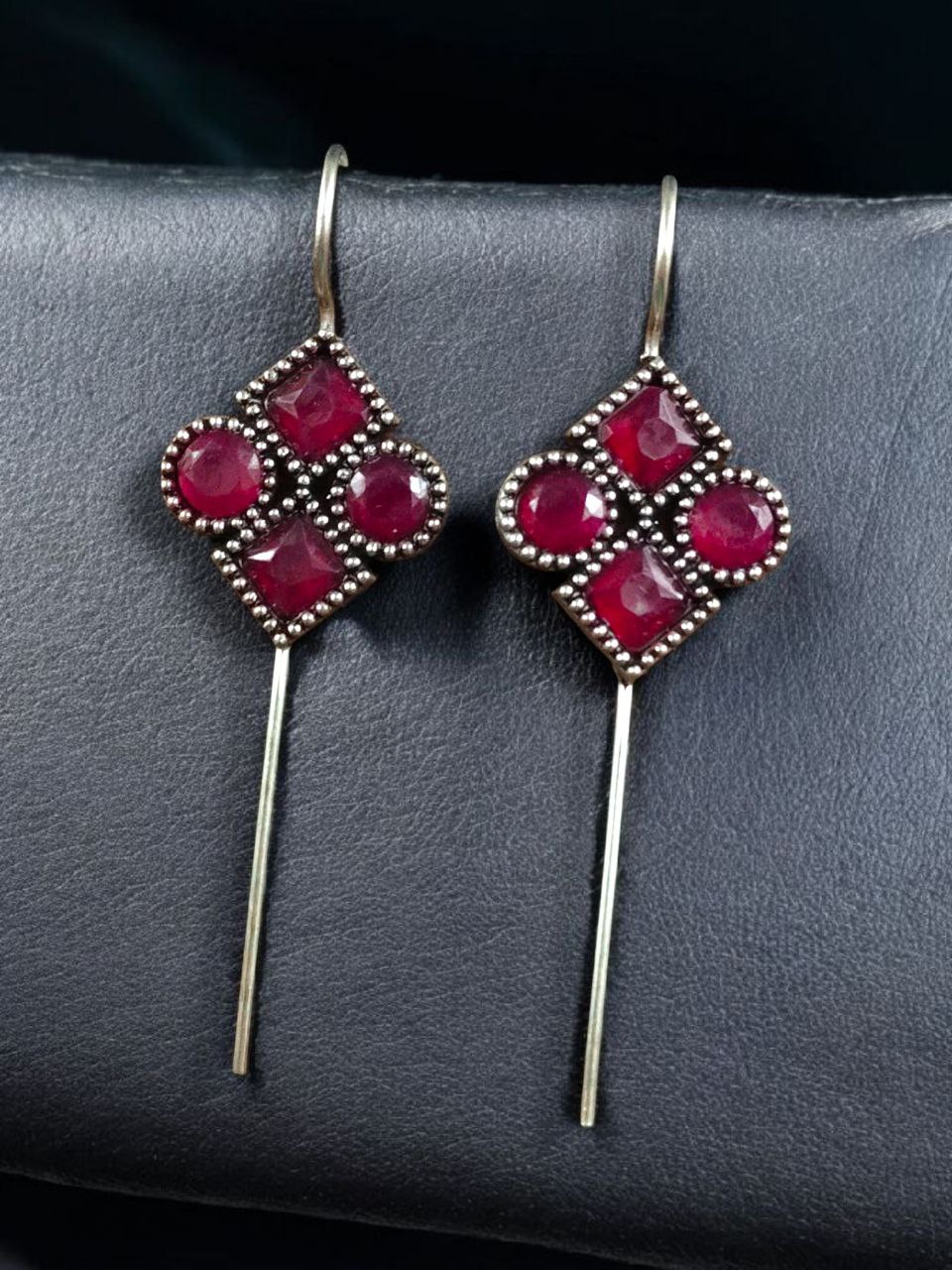 Traditional Stone Earcuff | Oxidized Silver Plated Ethnic Jewelry Best Gift For Her 10 Oxidized silver plated traditional stone earcuff ethnic jewelry for women