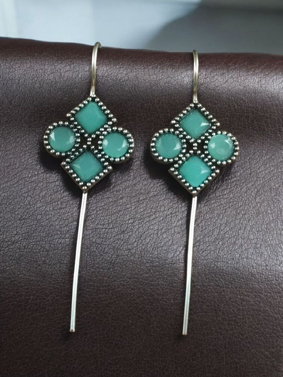 Traditional Stone Earcuff | Oxidized Silver Plated Ethnic Jewelry Best Gift For Her 4 Oxidized silver plated traditional stone earcuff ethnic jewelry for women