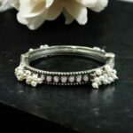 Bulk 64 Antique Look Best Silver Replica Bangle | Openable Stone & Pearl Work Ethnic Jewelry - "Baby Pink"