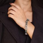 Antique Look Best Silver Replica Bangle | Openable Stone & Pearl Work Ethnic Jewelry