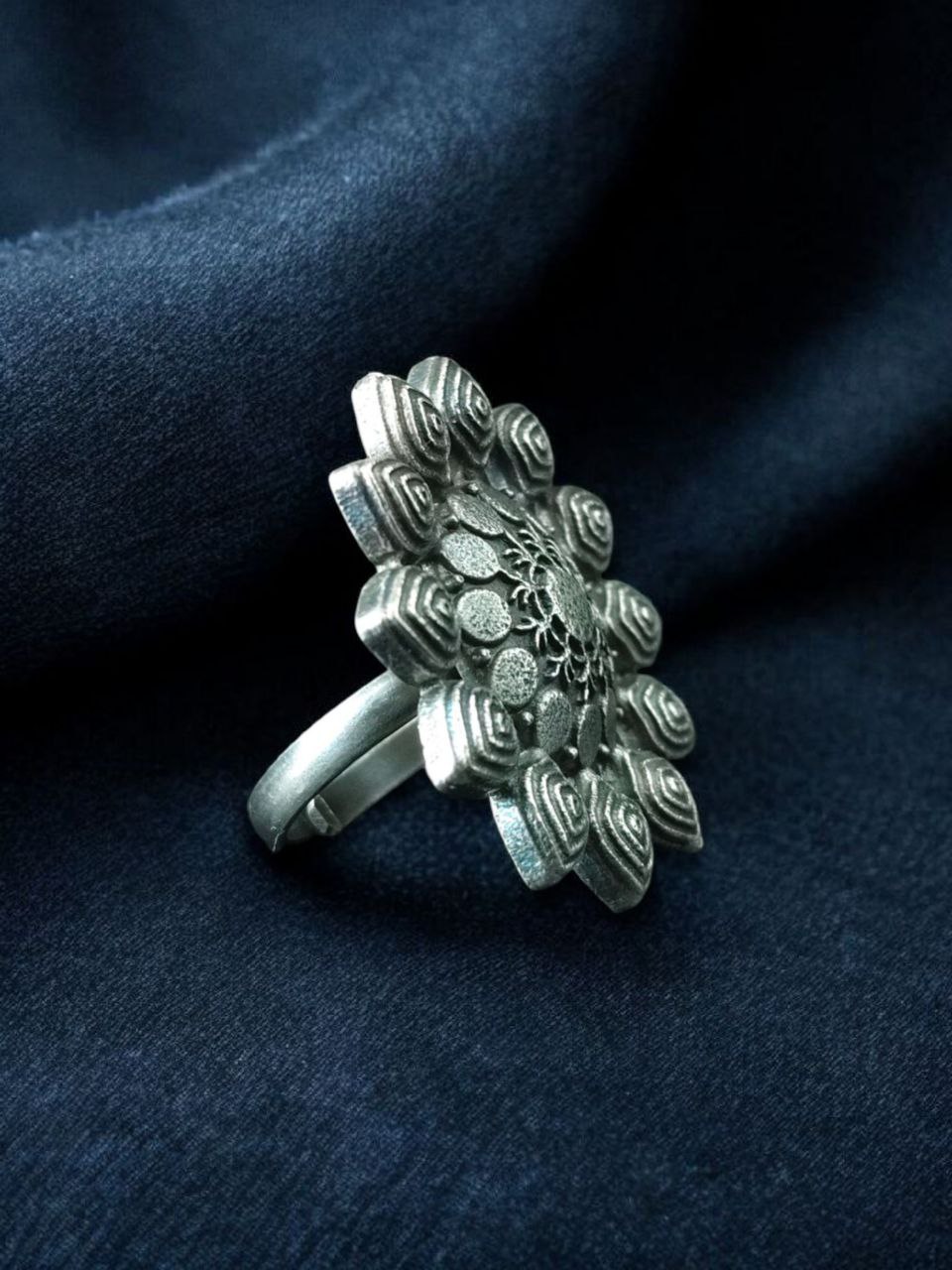 Oxidized Adjustable Ring | Silver Replica Ethnic Daily Wear Jewelry Best Gift for Girls 3 Oxidized adjustable silver replica ring ethnic jewelry for girls