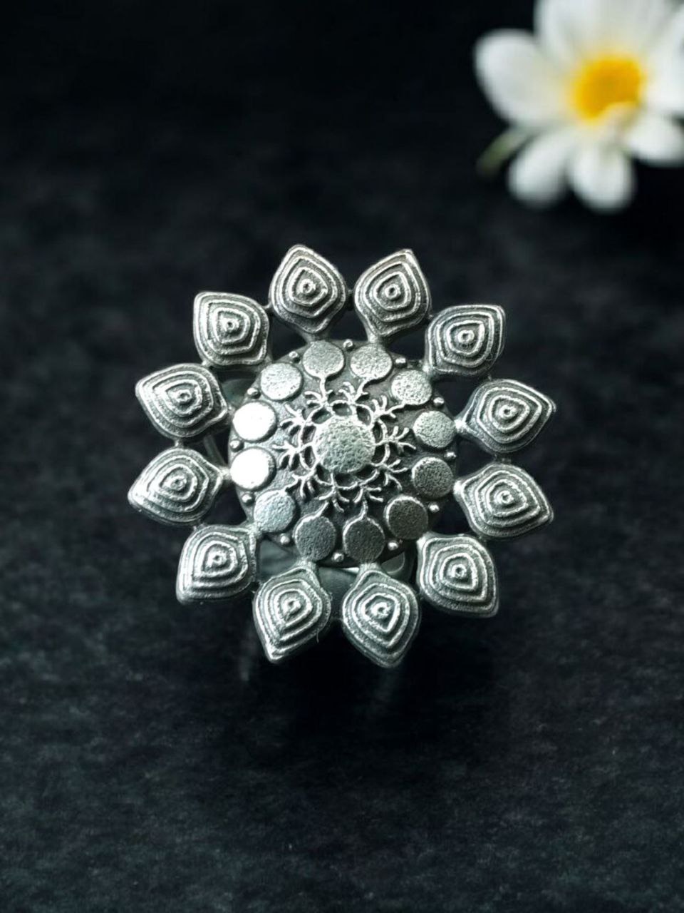 Oxidized Adjustable Ring | Silver Replica Ethnic Daily Wear Jewelry Best Gift for Girls 4 Oxidized adjustable ring ethnic jewelry for girls