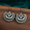 Traditional Half Moon Earrings | Silver Replica Oxidized Amazing Hook Earring for Women 17 Traditional oxidized silver replica half moon hook earrings for women