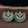 Traditional Half Moon Earrings | Silver Replica Oxidized Amazing Hook Earring for Women 11 Traditional oxidized silver replica half moon hook earrings for women