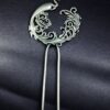 Elegant Peacock Juda Pin | Oxidized Silver Replica Best Hair Accessory for Girls 5 Elegant Oxidized Peacock Juda Pin Silver Replica Floral Art Hair Accessory for Girls