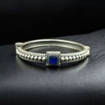 Bulk 34 Handcrafted Silver Plated Bangle | Openable Ethnic Kada with Beautiful Stone Design - "Blue"