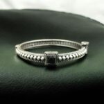 Bulk 32 Handcrafted Silver Plated Bangle | Openable Ethnic Kada with Beautiful Stone Design - "Black"