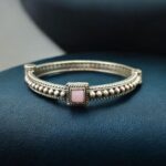 Bulk 40 Handcrafted Silver Plated Bangle | Openable Ethnic Kada with Beautiful Stone Design - "Baby Pink"