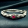 Antique Look Silver Plated Kada | Stone Work Openable Ethnic Perfect Bangle for Women 14 Antique look silver plated openable kada with stone work for women.